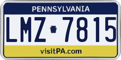 PA license plate LMZ7815
