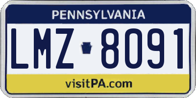 PA license plate LMZ8091