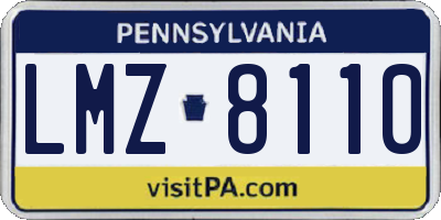 PA license plate LMZ8110