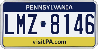 PA license plate LMZ8146