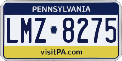 PA license plate LMZ8275