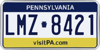 PA license plate LMZ8421