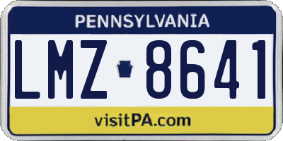 PA license plate LMZ8641