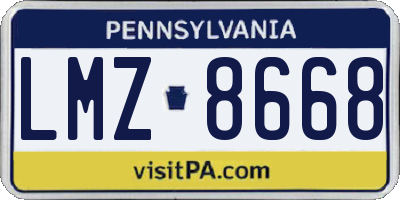 PA license plate LMZ8668