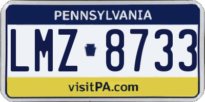 PA license plate LMZ8733