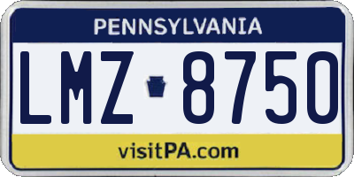PA license plate LMZ8750
