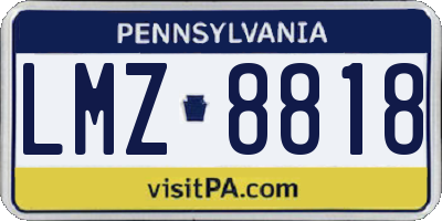 PA license plate LMZ8818