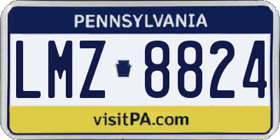 PA license plate LMZ8824