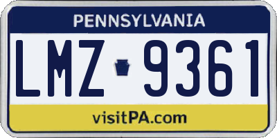 PA license plate LMZ9361