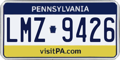 PA license plate LMZ9426