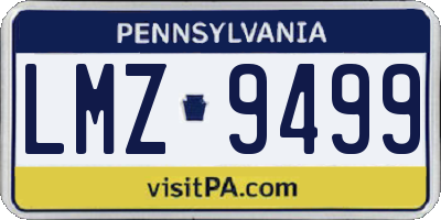 PA license plate LMZ9499