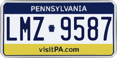 PA license plate LMZ9587