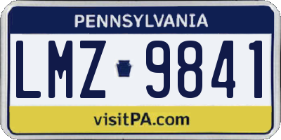 PA license plate LMZ9841