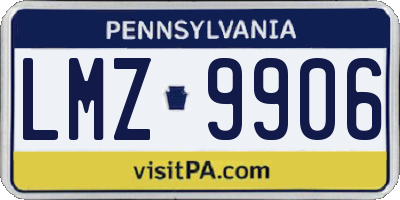 PA license plate LMZ9906