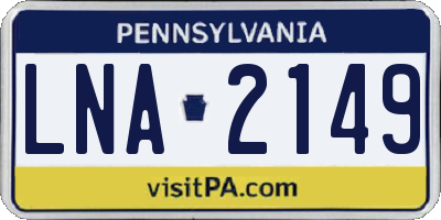 PA license plate LNA2149