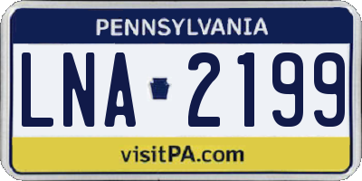 PA license plate LNA2199
