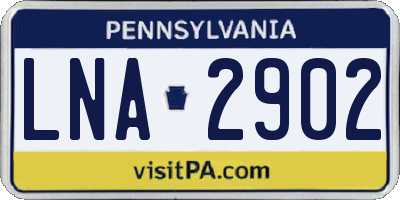 PA license plate LNA2902