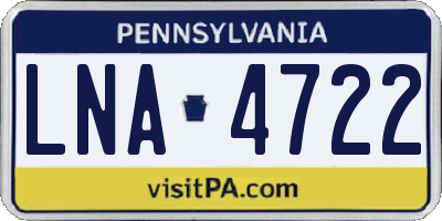 PA license plate LNA4722