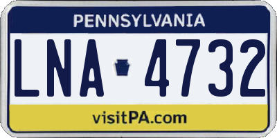PA license plate LNA4732