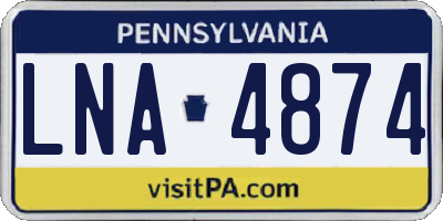 PA license plate LNA4874