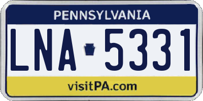 PA license plate LNA5331