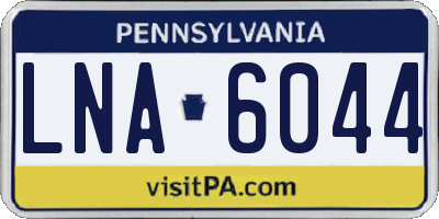 PA license plate LNA6044