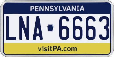 PA license plate LNA6663