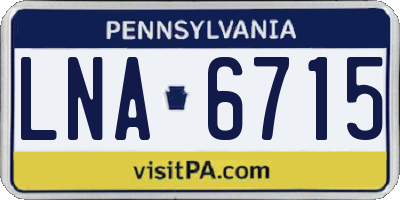 PA license plate LNA6715
