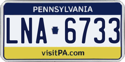 PA license plate LNA6733