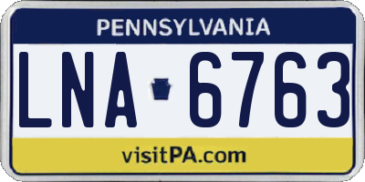 PA license plate LNA6763