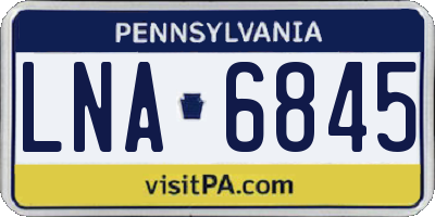 PA license plate LNA6845