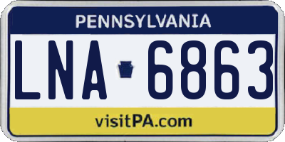 PA license plate LNA6863