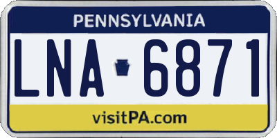 PA license plate LNA6871