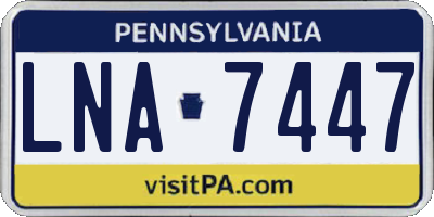 PA license plate LNA7447