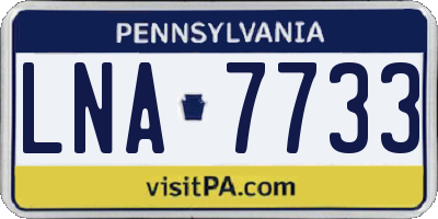 PA license plate LNA7733