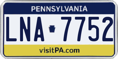 PA license plate LNA7752