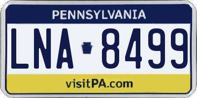 PA license plate LNA8499