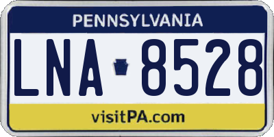 PA license plate LNA8528