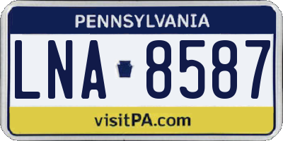 PA license plate LNA8587