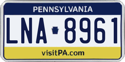 PA license plate LNA8961