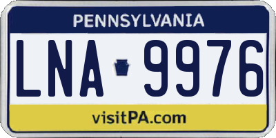 PA license plate LNA9976