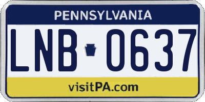 PA license plate LNB0637