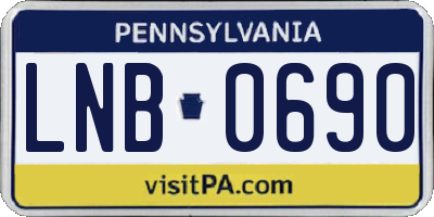 PA license plate LNB0690