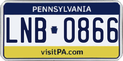 PA license plate LNB0866