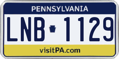 PA license plate LNB1129