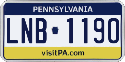 PA license plate LNB1190