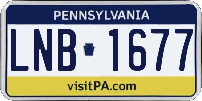 PA license plate LNB1677