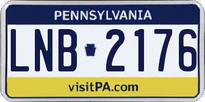 PA license plate LNB2176