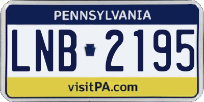 PA license plate LNB2195