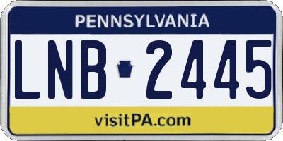 PA license plate LNB2445